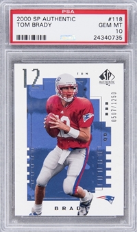 2000 SP Authentic #118 Tom Brady Rookie Card (#507/1250) – PSA GEM MT 10